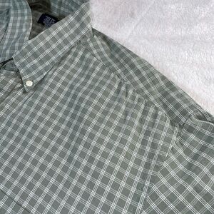 Vintage Brooks Brothers Shirt Men's XL  Green Plaid Long Sleeve Button Down